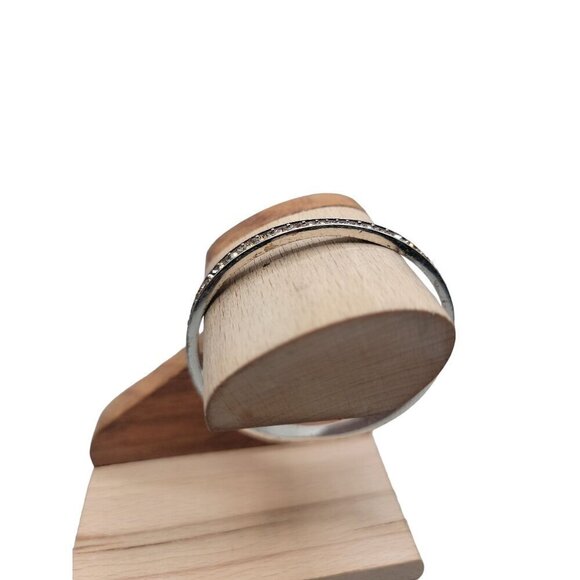 Brighton Orange Crystal Wave Bangle Bracelet Silver Tone 7.5" Vintage - Picture 11 of 13